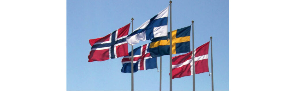 Bild på de Nordiska flaggorna